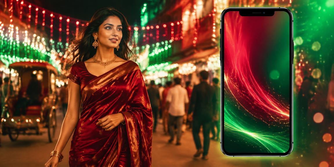 নারায়ণগঞ্জে লাল সবুজ রঙে 526 ক্যাসিনো অ্যাপ প্রোমোশনাল দৃশ্য